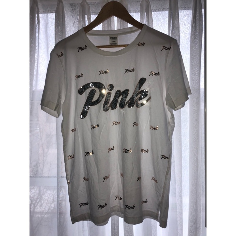 Medium VS PINK Bedazzled T Shirt